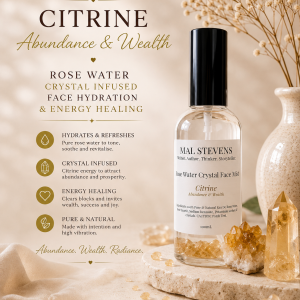 Rose Water Crystal Face Mist - Citrine | Abundance & Wealth