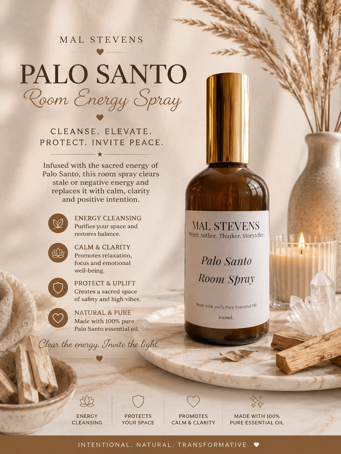 Palo Santo Room Energy Spray | Calm & Clarity